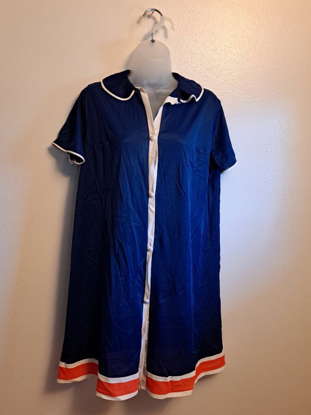Snowdon Vintage 60's Short Sleeve Patriotic Slip Dress,Nightgown/House Dress - Picture 2 of 9